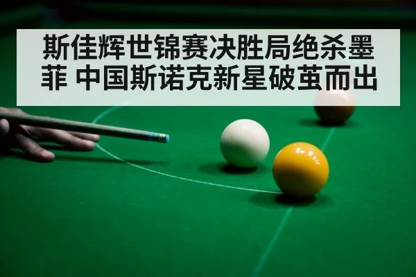 斯佳辉世锦赛决胜局绝杀墨菲 中国斯诺克新星破茧而出